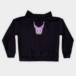 purple caracal cat face Kids Hoodie